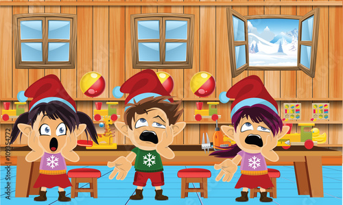 Cute and funny santa elves