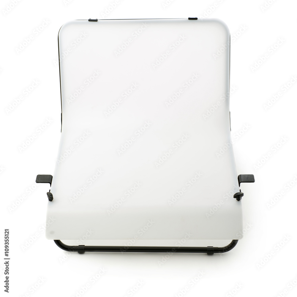 Photo shooting table over isolated white background Photo shooting table over isolated white background