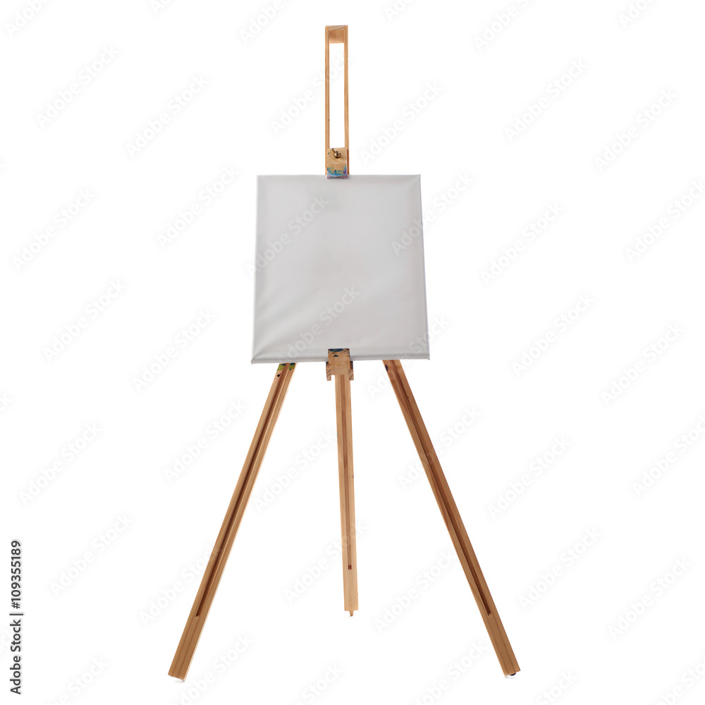Wooden easel over isolated white background Wooden easel over isolated white background