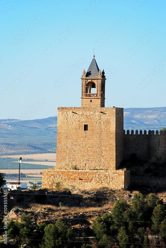 View of the castle fortress bell tower, Antequera, Spain. View of the castle fortress bell tower, Antequera, Spain.