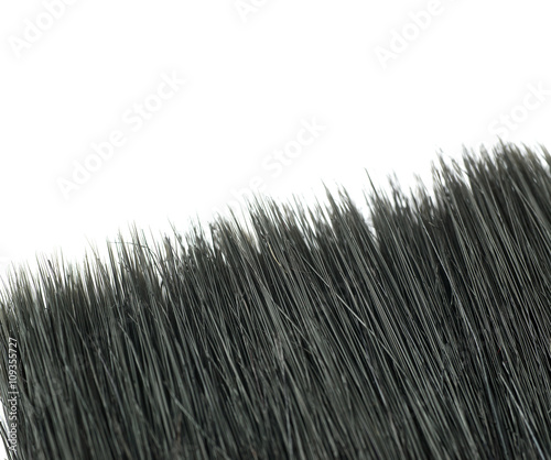 Paint brush bristle over isolated white background