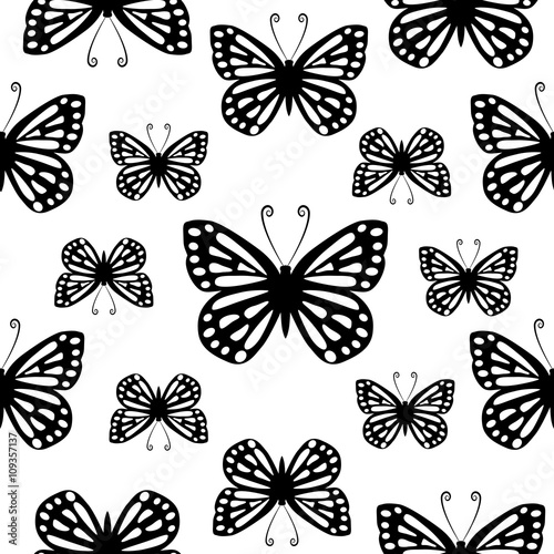 Butterflies. Seamless vector pattern. © racerunner