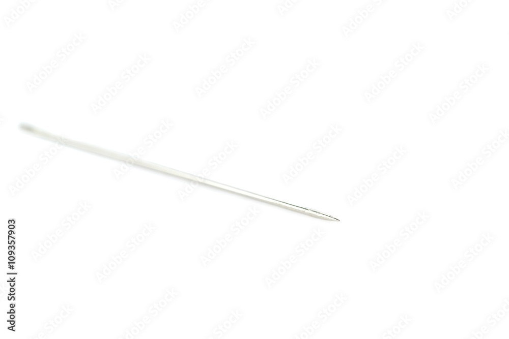 Small needle isolated over the white background Small needle isolated over the white background