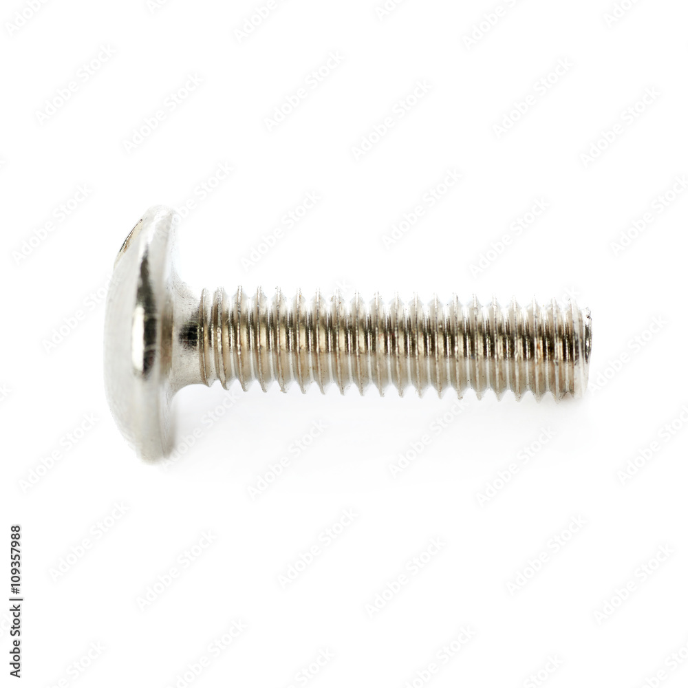 Metal screw isolated over the white background Metal screw isolated over the white background