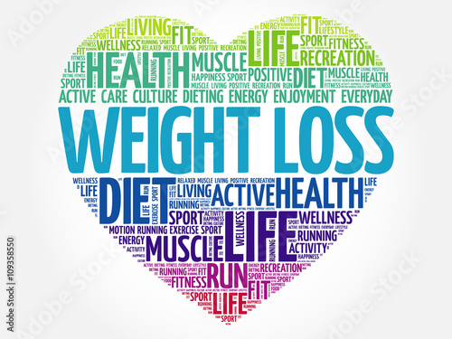 WEIGHT LOSS heart word cloud, fitness, sport, health concept