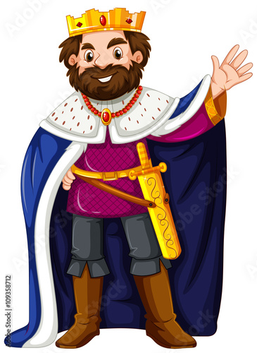 King wearing blue robe