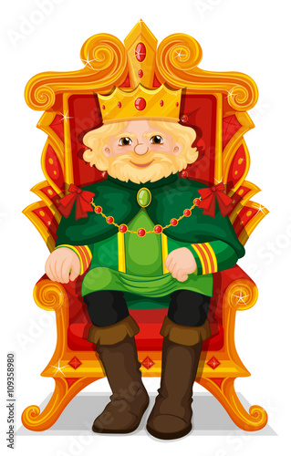 King sitting in the throne