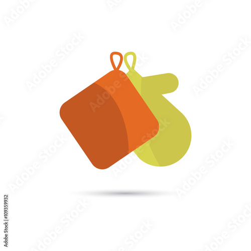 Color illustration of potholders icon
