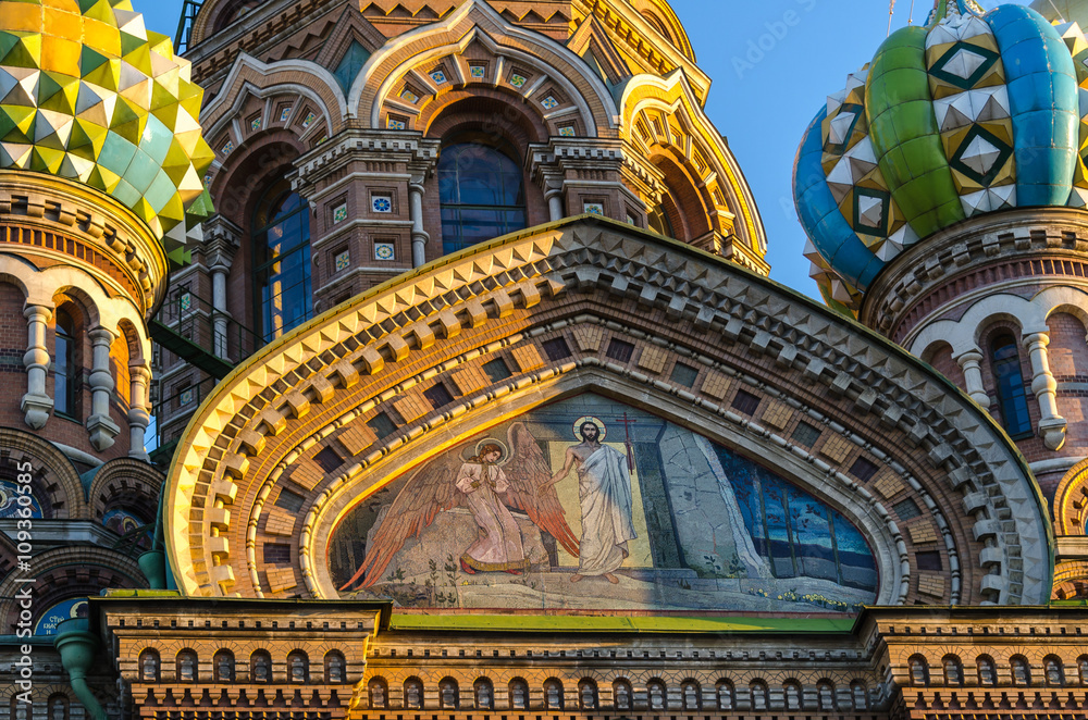 Fragment of Church of the Savior on blood in St. Petersburg