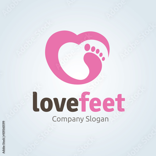 Love foot,love Feet,foot care logo,vector logo template
