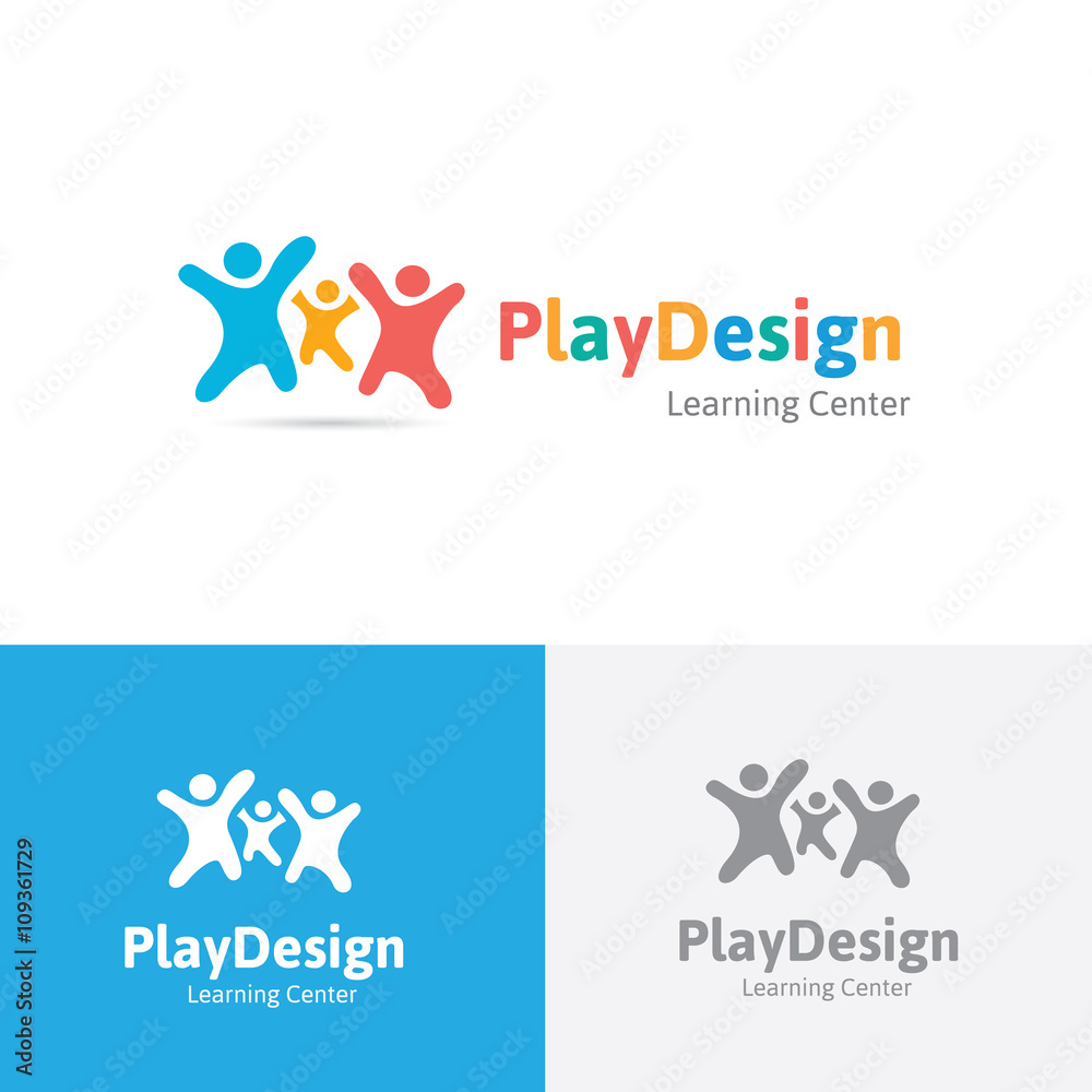 Play design logo,kids and family logo template.school logo template.