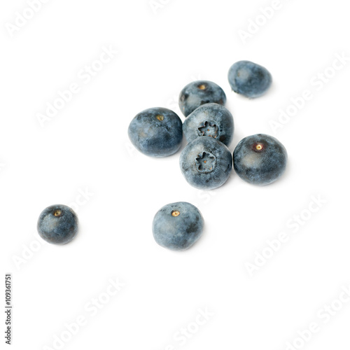 Pile of Bilberry or blueberry over isolated white background