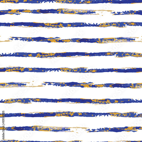 Vector watercolor stripes seamless pattern. Drawing by hand. Vector illustration