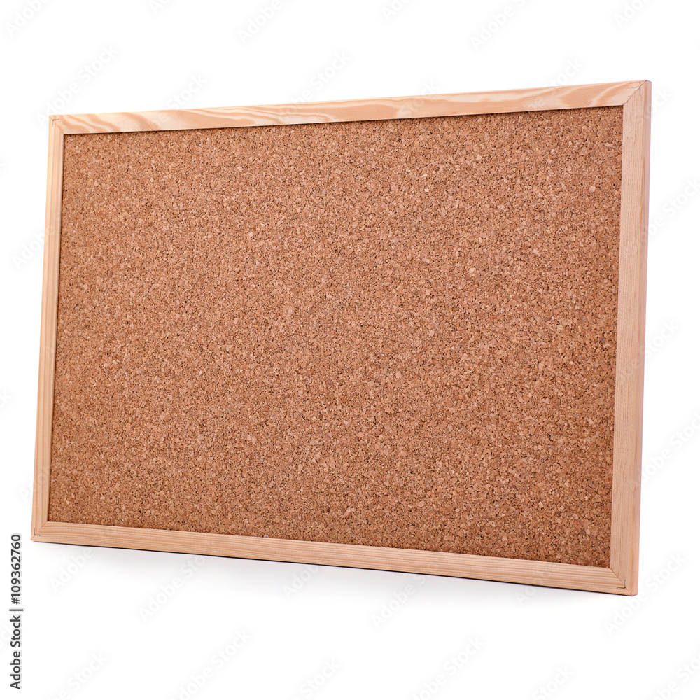 Fototapeta premium Pin board over isolated white background