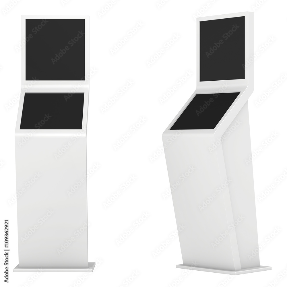 information kiosk. Information terminal. interactive kiosk on white background information kiosk. Information terminal. interactive kiosk on white background