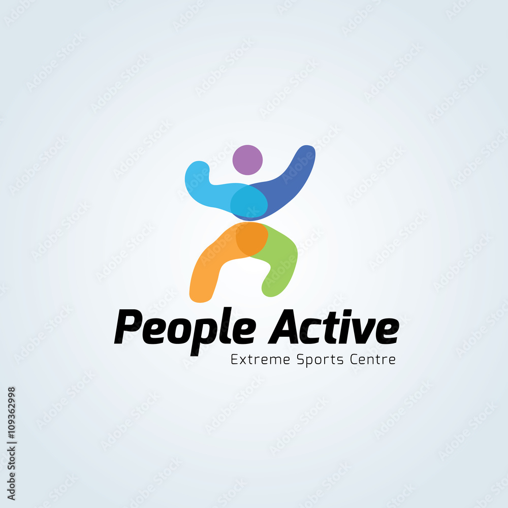 Fototapeta premium People active logo,people logo. sport logo, fitness logo. vector logo template