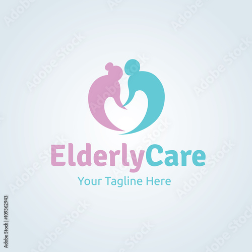 elderly care logo template