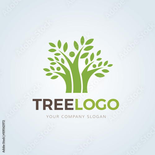 Tree logo,people tree logo,family logo,green logo,eco logo,vector logo template.
