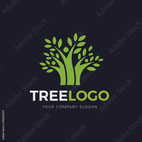 Tree logo,people tree logo,family logo,green logo,eco logo,vector logo template.