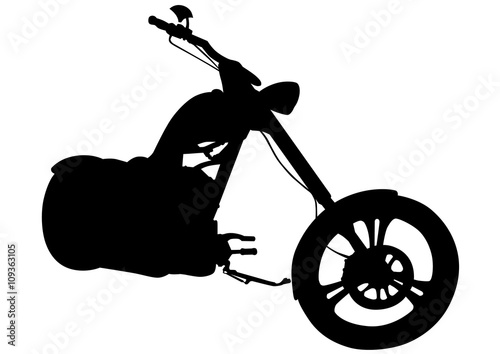 Old motor bike on white background