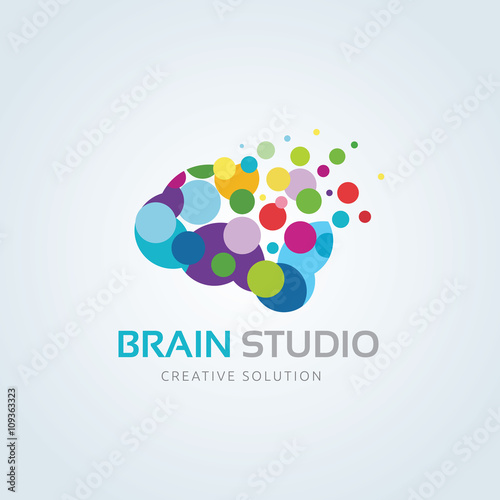 Brain studio logo.brain logo. idea logo. creative logo.vector logo template