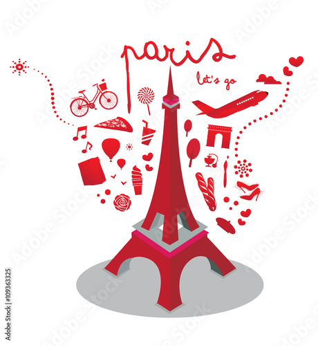 paris travel Vector Illustr...