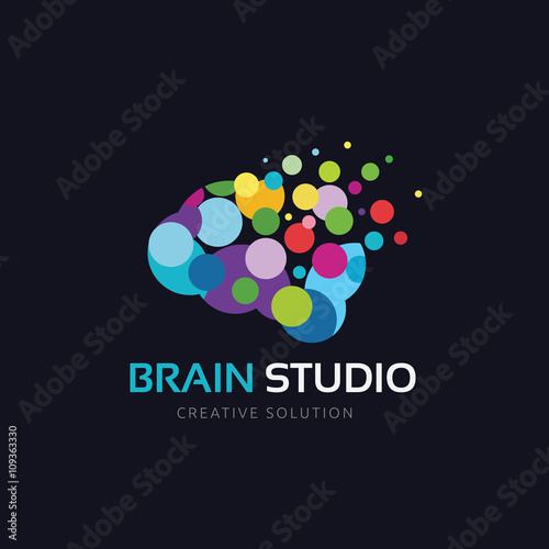 Brain studio logo.brain logo. idea logo. creative logo.vector logo template