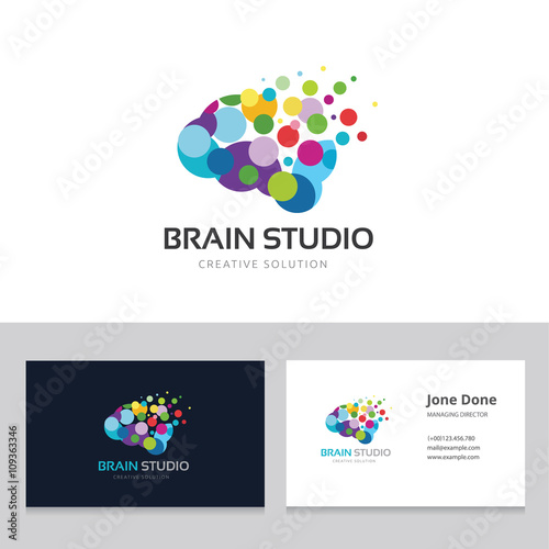 Brain studio logo.brain logo. idea logo. creative logo.vector logo template