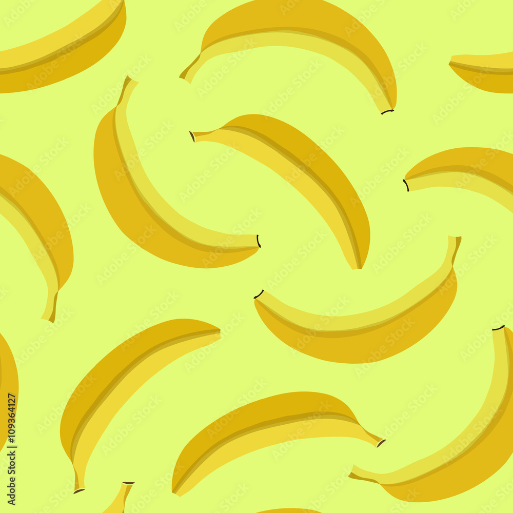 Seamless background with yellow bananas. 