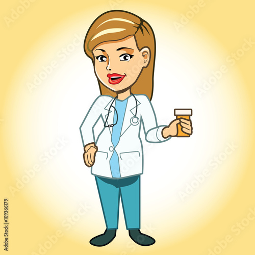 Friendly female doctor vector