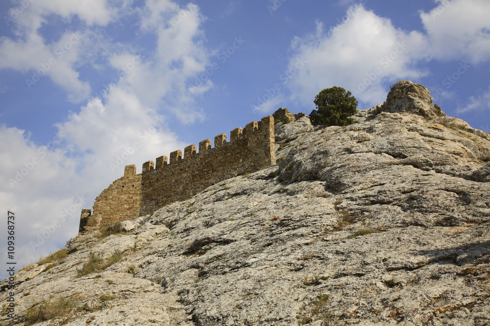 Old Genoese fortress XI century in Sudak. Crimea. Ukraine