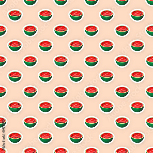 Pattern Background with Watermelon Illustration
