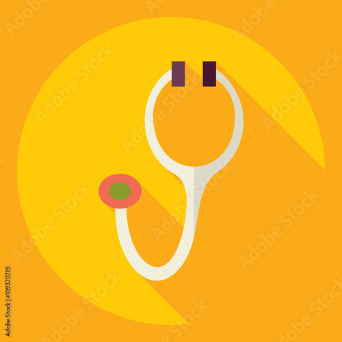 Flat modern design with shadow  Icon stethoscop