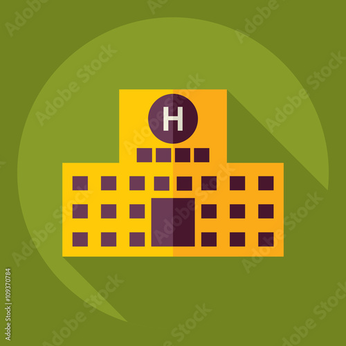 Flat modern design with shadow  Icon hospital