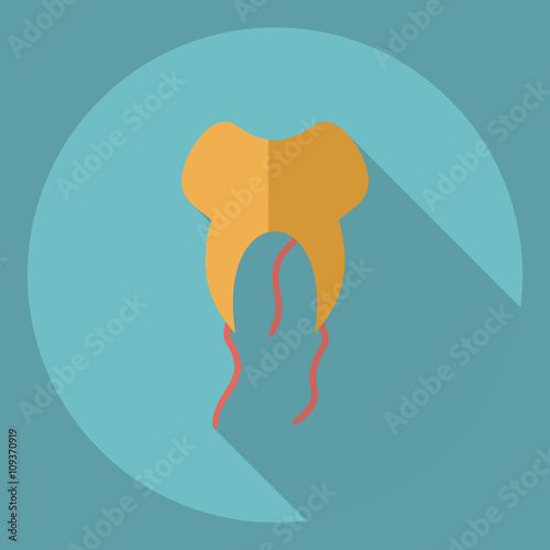 Flat modern design with shadow  Icon tooth