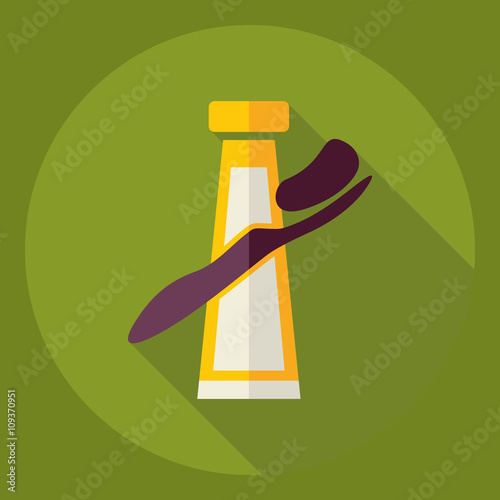 Flat modern design with shadow  Icon Toothpaste