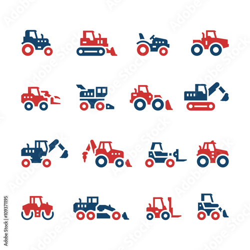 Set color icons of tractors