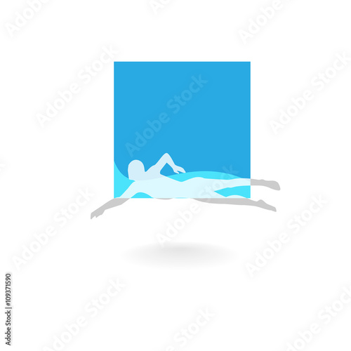 Swimming Logo Design Element.