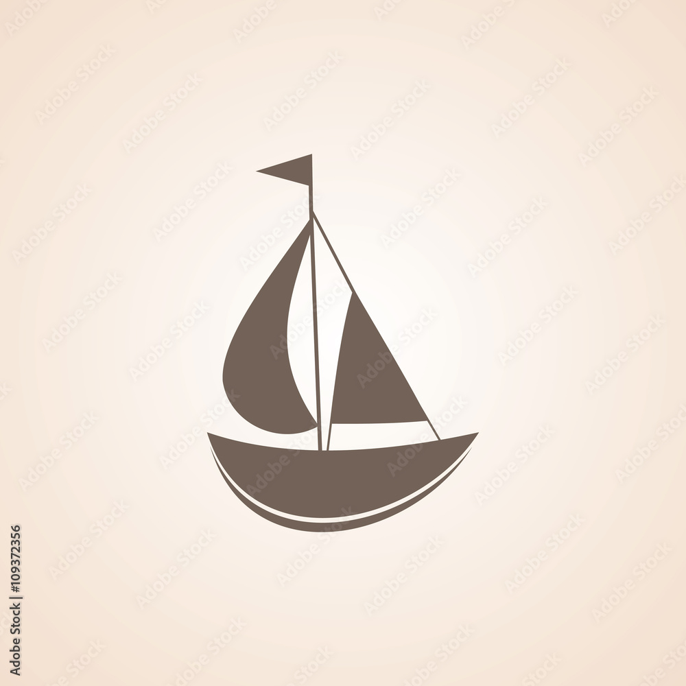 Icon Of Sail Boat. Icon Of Sail Boat.
