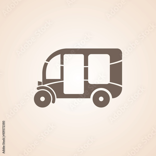 Icon Of Three Wheeler Auto Rickshaw.