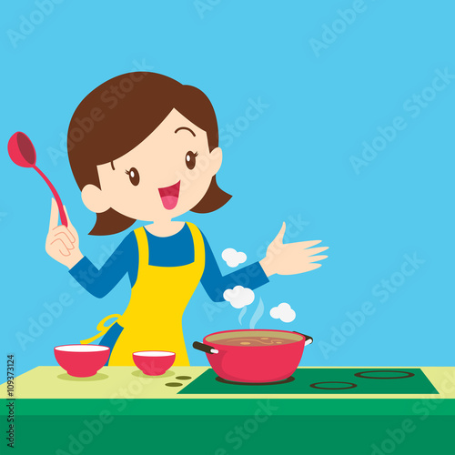 woman present cooking