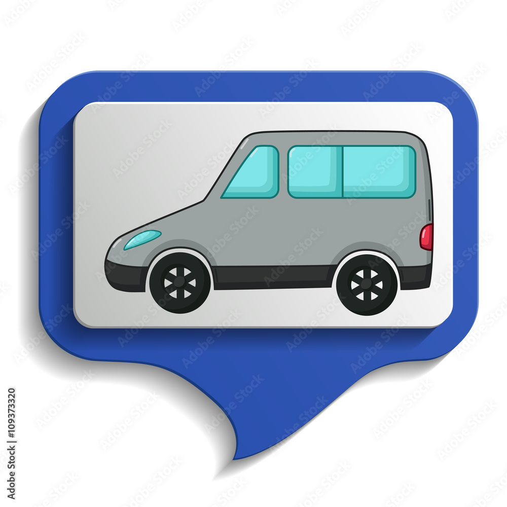 Urban transport's map sign icon, cartoon style Urban transport's map sign icon, cartoon style