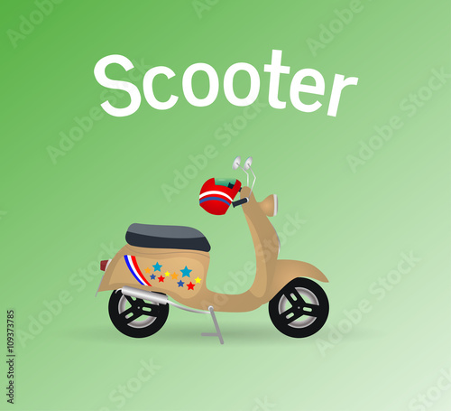 Old scooter vector
