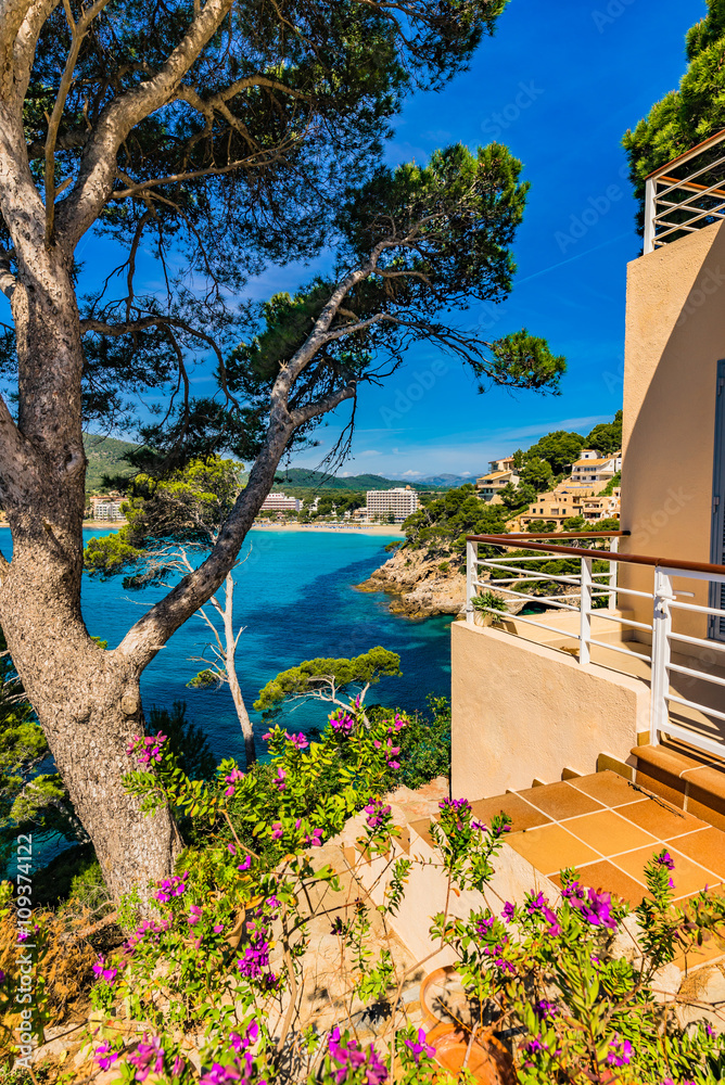 Fototapeta premium Beautiful view of the bay coast Canyamel Majorca Spain