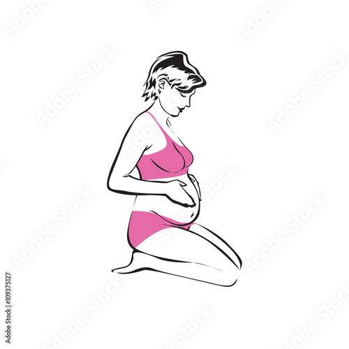 pregnant woman symbol vector