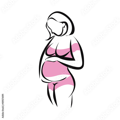 pregnant woman symbol vector