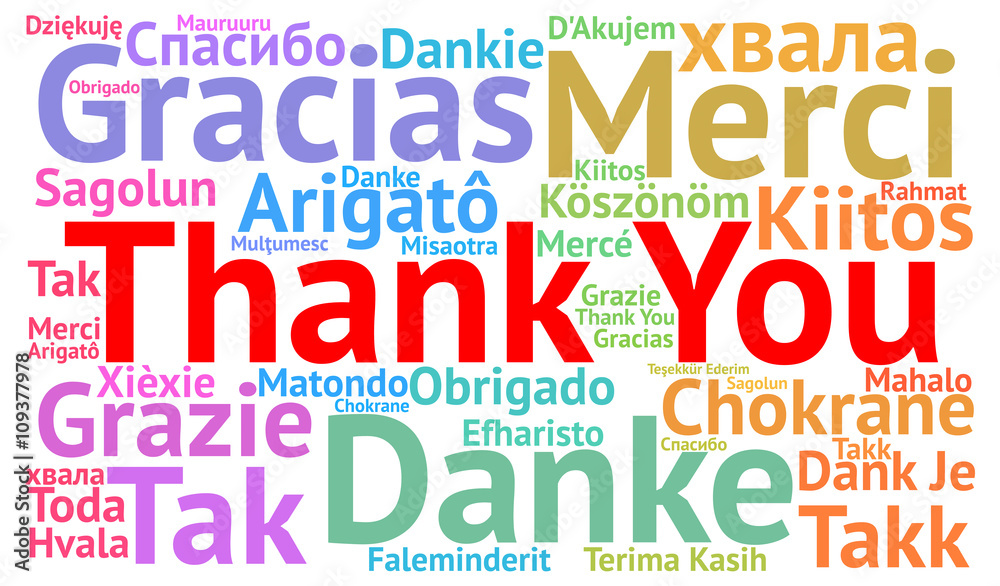 Thank You illustration word cloud in different languages Thank You illustration word cloud in different languages