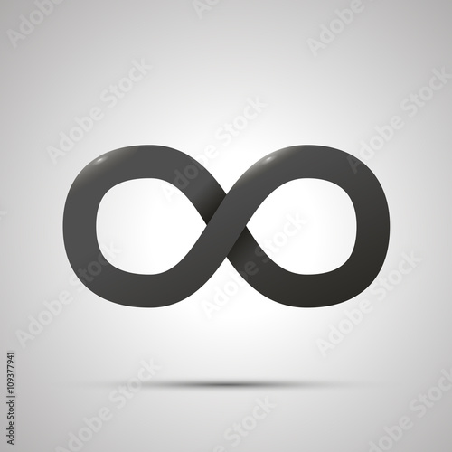 Black simple Infinity sign with shadow on white