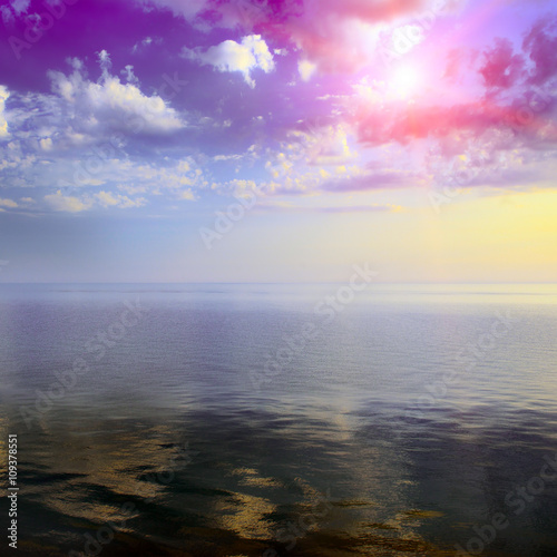 Fantastic colorful sunrise over sea © Serghei V