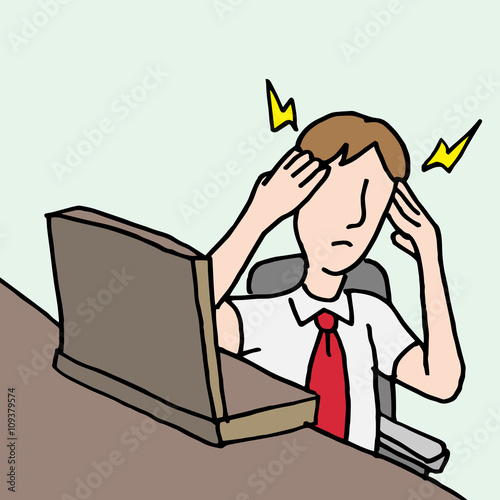 businessman with a migraine headache